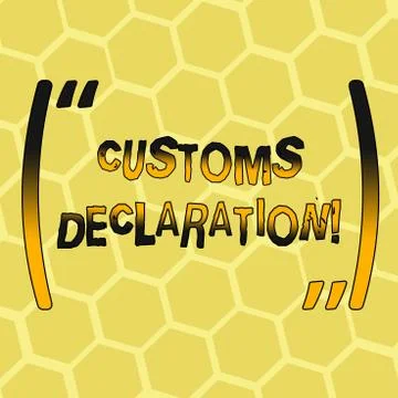 Text sign showing Customs Declaration. Conceptual photo Official document Stock Illustration
