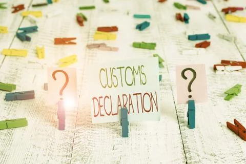 Text sign showing Customs Declaration. Conceptual photo Official document Stock Photos