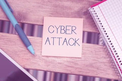 Text sign showing Cyber Attack. Business idea An attempt by hackers to Damage Stock Photos