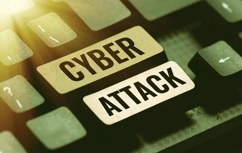 Text sign showing Cyber Attack. Word for An attempt by hackers to Damage Destroy Stock Photos