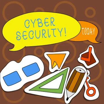 Text sign showing Cyber Security. Conceptual photo Online prevention of attacks 스톡 일러스트