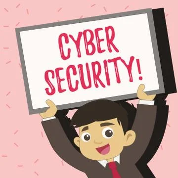 Text sign showing Cyber Security. Conceptual photo Online prevention of attacks Stock Illustration