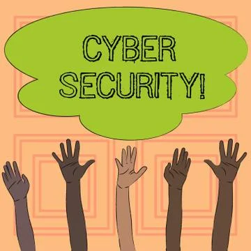 Text sign showing Cyber Security. Conceptual photo Online prevention of attacks Stock Illustration