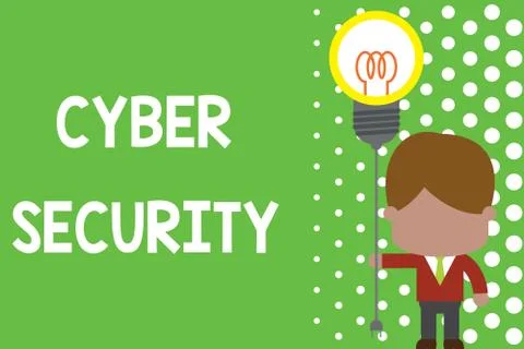 Text sign showing Cyber Security. Conceptual photo Protect a computer system Stock Illustration
