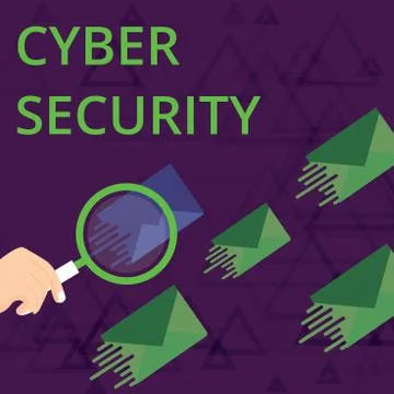 Text sign showing Cyber Security. Conceptual photo Protect a computer system Stock Illustration
