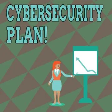Text sign showing Cybersecurity Plan. Conceptual photo Techniques of protecting 스톡 일러스트