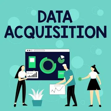 Text sign showing Data Acquisition. Business concept way to obtain statistics イラスト素材
