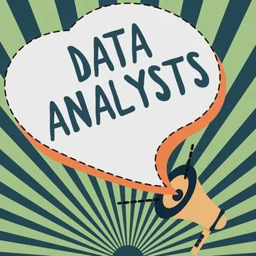 Text sign showing Data Analysts. Word Written on Programmer Design and Create 스톡 일러스트