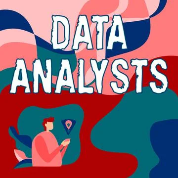 Text sign showing Data Analysts. Business overview Programmer Design and Create イラスト素材