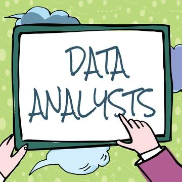 Text sign showing Data Analysts. Word Written on Programmer Design and Create 库存插图