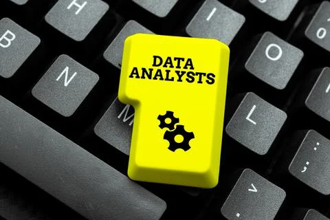 Text sign showing Data Analysts. Business showcase Programmer Design and Create Stock Photos