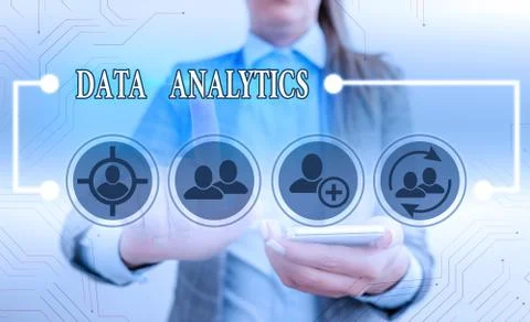 Text sign showing Data Analytics. Conceptual photo process of examining data 스톡 사진