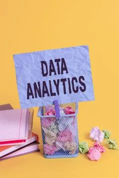 Text sign showing Data Analytics. Conceptual photo process of examining data Stock Photos