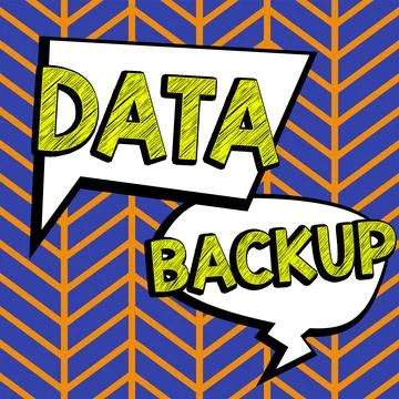 Text sign showing Data Backup. Business overview copy of important data that is Illustrazione stock