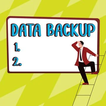 Text sign showing Data Backup. Business overview copy of important data that is Stock Illustration