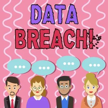 Text sign showing Data Breach. Conceptual photo security incident in which se Stockillustratie