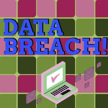 Text sign showing Data Breach. Conceptual photo security incident in which se Stock Illustration