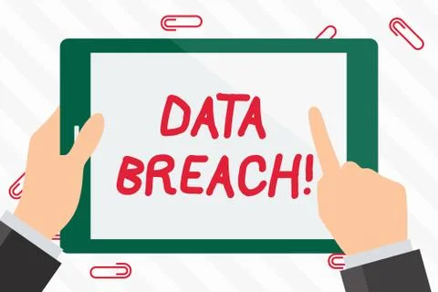 Text sign showing Data Breach. Conceptual photo security incident in which se Stock Illustration