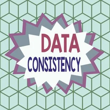 Text sign showing Data Consistency. Conceptual photo data values are the same Stock Illustration