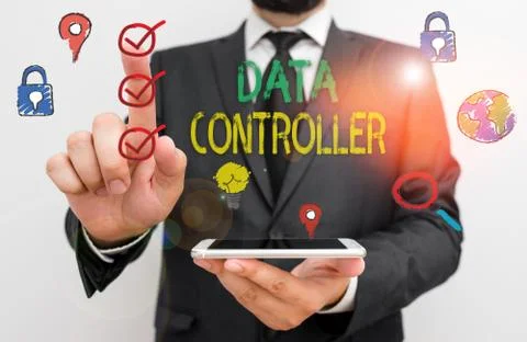 Text sign showing Data Controller. Conceptual photo demonstrating who determines Stockfoto's
