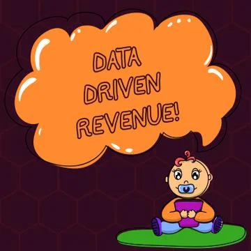 Text sign showing Data Driven Revenue. Conceptual photo makes strategic Stock Illustration