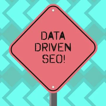 Text sign showing Data Driven Seo. Conceptual photo Search engine optimization Illustrazione stock