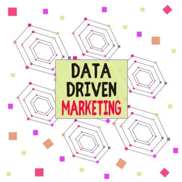Text sign showing Data Driven Marketing. Conceptual photo Strategy built on 스톡 일러스트