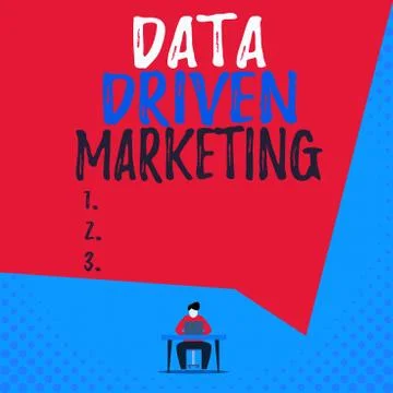 Text sign showing Data Driven Marketing. Conceptual photo Strategy built on Stockillustratie