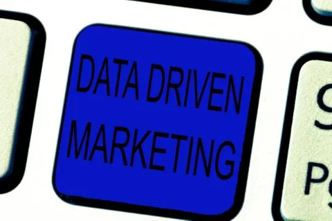 Text sign showing Data Driven Marketing. Conceptual photo Strategy built on I Stock Photos