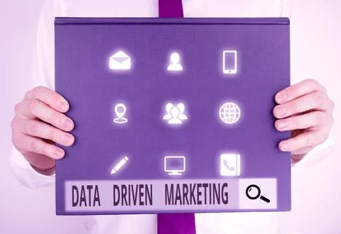 Text sign showing Data Driven Marketing. Conceptual photo Strategy built on Stock Photos