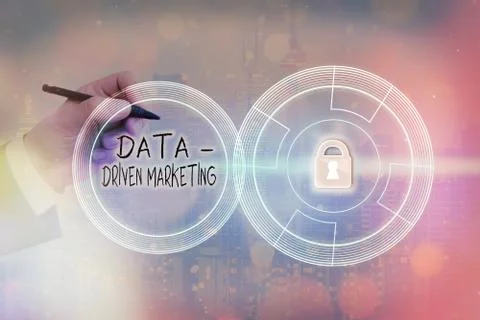Text sign showing Data driven Marketing. Conceptual photo process by which Stock Photos