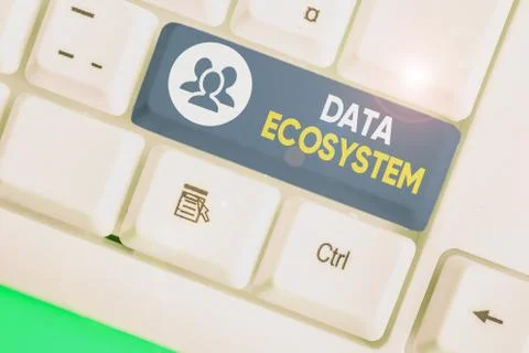 Text sign showing Data Ecosystem. Conceptual photo collection of infrastructure Stock Photos