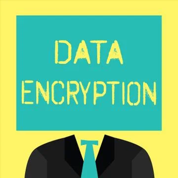 Text sign showing Data Encryption. Conceptual photo Symmetric key algorithm for 스톡 일러스트