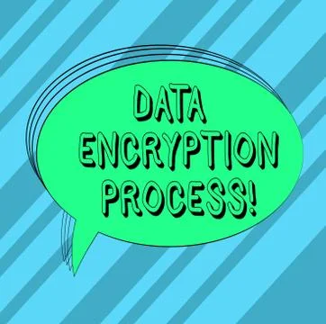Text sign showing Data Encryption Process. Conceptual photo The method of Illustrazione stock