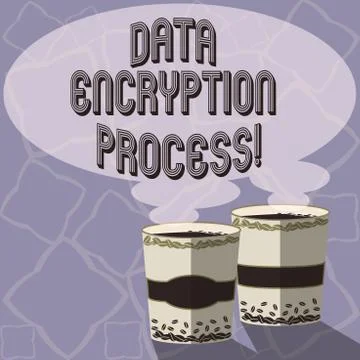 Text sign showing Data Encryption Process. Conceptual photo The method of 스톡 일러스트