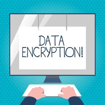 Text sign showing Data Encryption. Conceptual photo another form code that only Stock Illustration