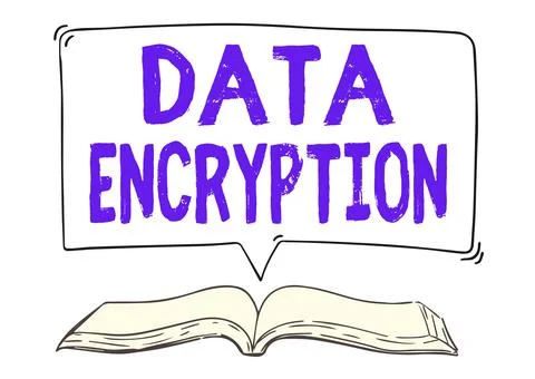 Text sign showing Data Encryption. Internet Concept Conversion of data into code Stock Illustration