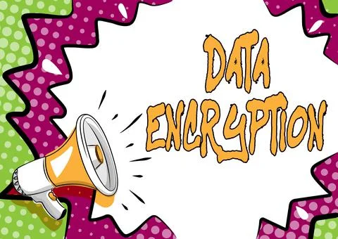 Text sign showing Data Encryption. Word for Symmetrickey algorithm for the 스톡 일러스트