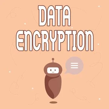 Text sign showing Data Encryption. Business approach Symmetrickey algorithm for 스톡 일러스트