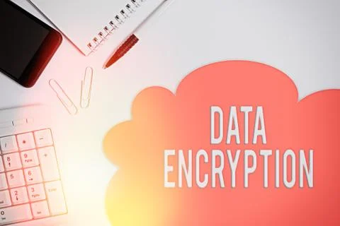 Text sign showing Data Encryption. Conceptual photo Symmetrickey algorithm for 库存照片