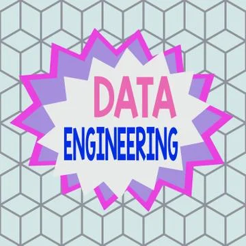 Text sign showing Data Engineering. Conceptual photo data science that focuses Illustrazione stock
