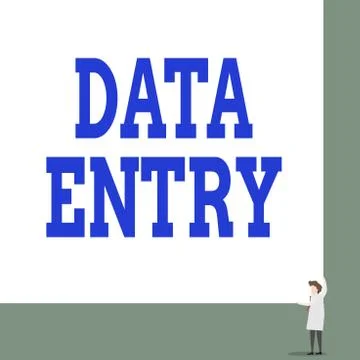 Text sign showing Data Entry. Conceptual photo process of inputting data or 스톡 일러스트