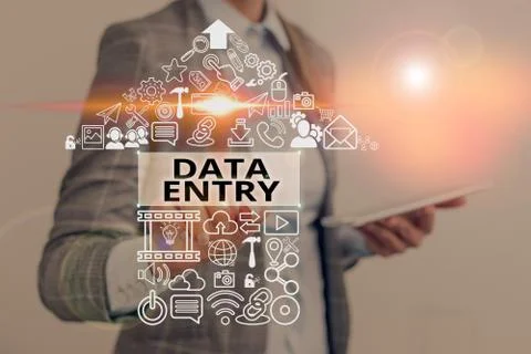 Text sign showing Data Entry. Conceptual photo process of inputting data or Stock Photos