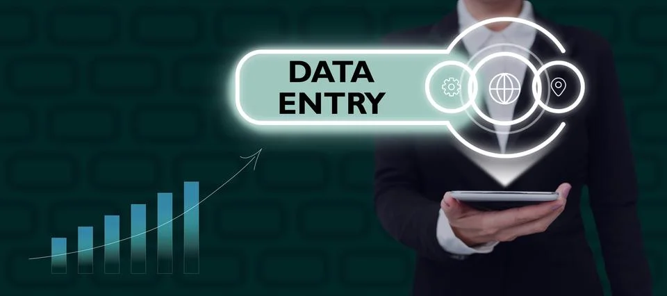 Text sign showing Data Entry. Conceptual photo process of inputting data or Stock Photos