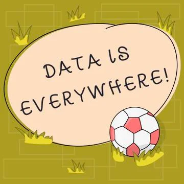 Text sign showing Data Is Everywhere. Conceptual photo Information raw or Stock Illustration