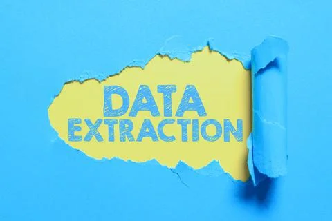Text sign showing Data Extraction. Business idea act or process of retrieving Stock Photos