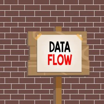 Text sign showing Data Flow. Conceptual photo the movement of data through a イラスト素材
