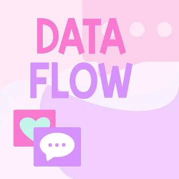 Text sign showing Data Flow. Business overview the movement of data through a Stockillustratie