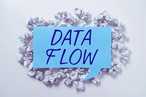 Text sign showing Data Flow. Business concept the movement of data through a 스톡 사진
