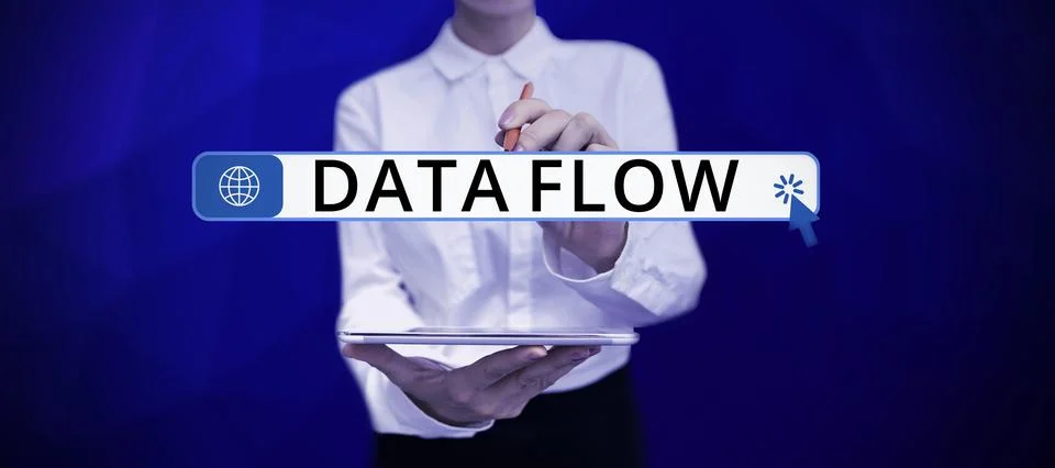 Text sign showing Data Flow. Business concept the movement of data through a 写真素材